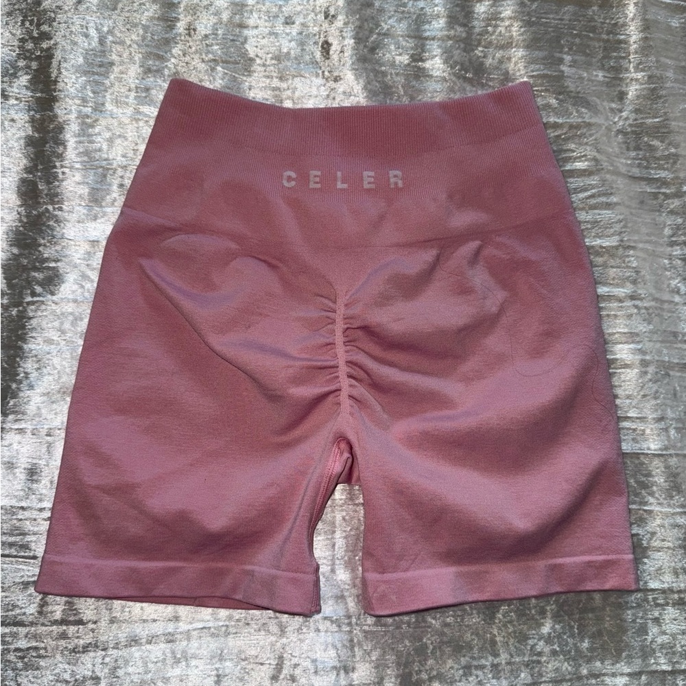 Celer Scrunch Workout Shorts - Pink Lady